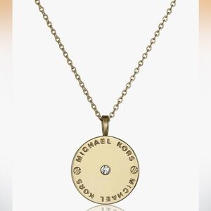 Michael Kors 'heritage' Logo Disc Pendant Necklace Gold
